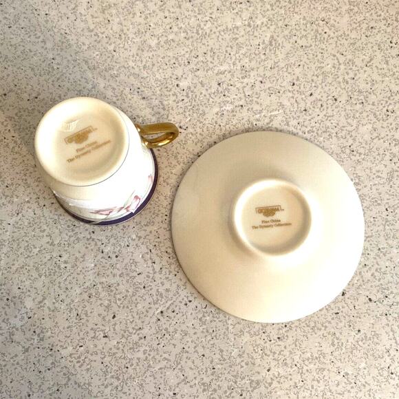 Vintage Gorham Porcelain Tea Cup & Saucer Set Demi - Picture 6 of 7
